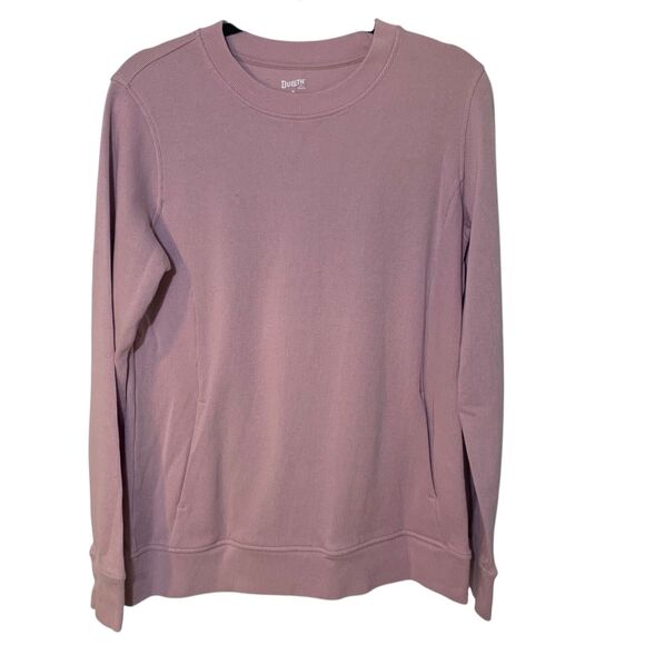 Duluth Trading Co Womens Pink Waffle Knit Crewneck Thermal Sweatshirt M Outdoors - Picture 1 of 5